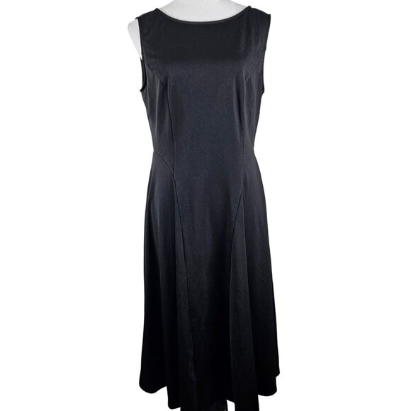 Grace Karin Womens Large Black A-Line Midi Cocktail Dress Sleeveless Tank Design - Picture 4 of 10